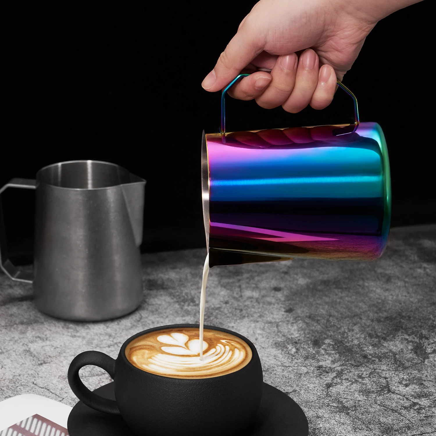 Milk Frothing Pitcher 350ml – Stainless Steel (Colours)