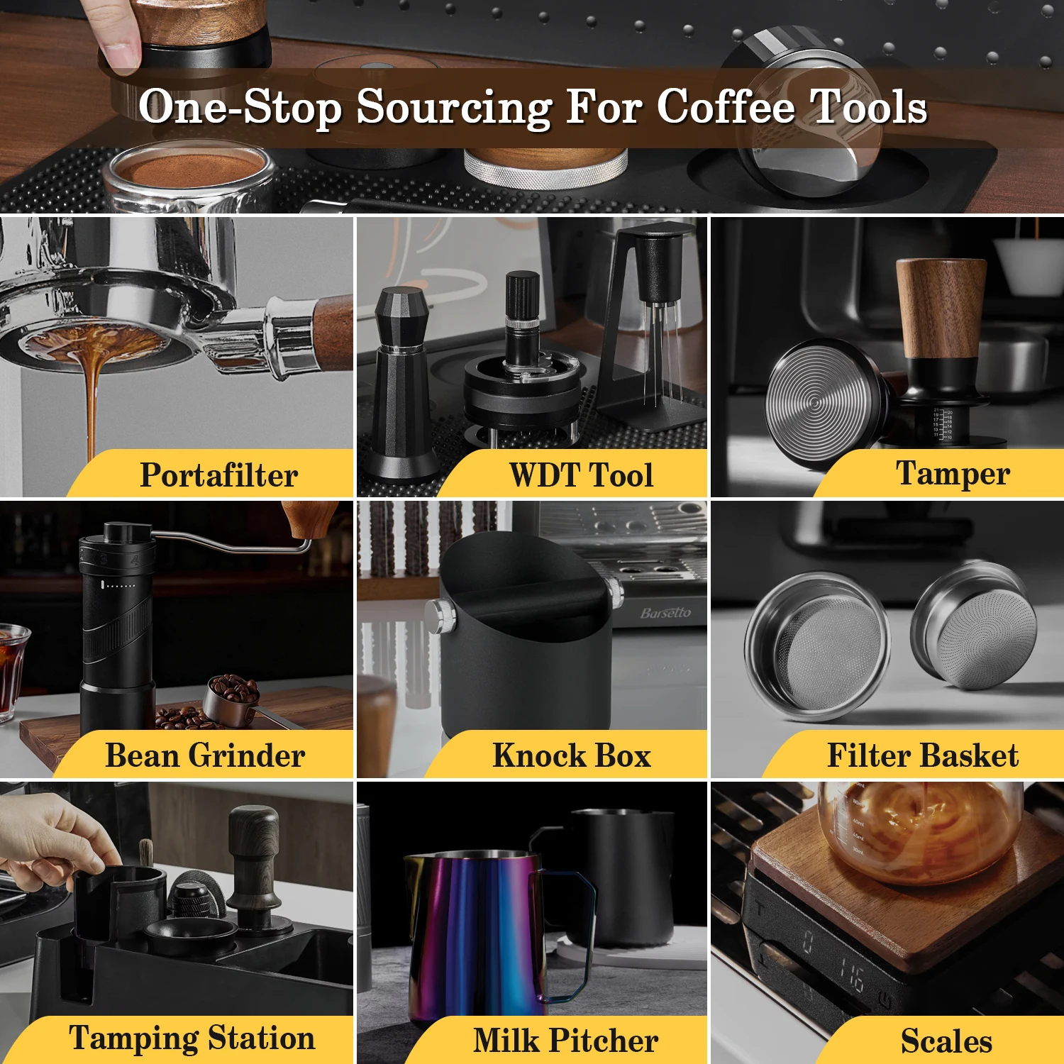 Coffee Distributor / Leveler 58mm – 3-Leaf Adjustable